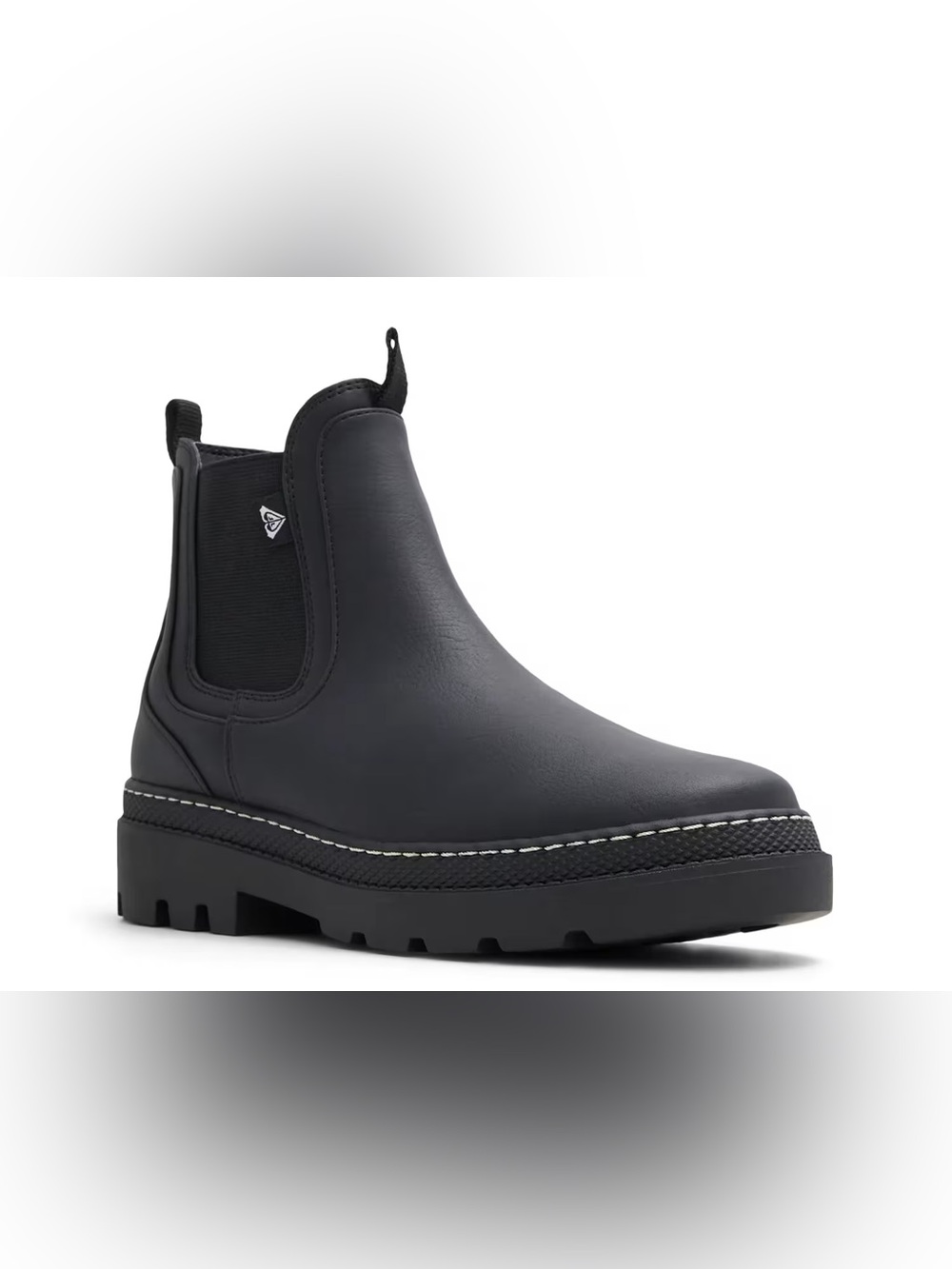 Roxy Wonderland Chelsea Lug Sole Black Leather Ankle Boot